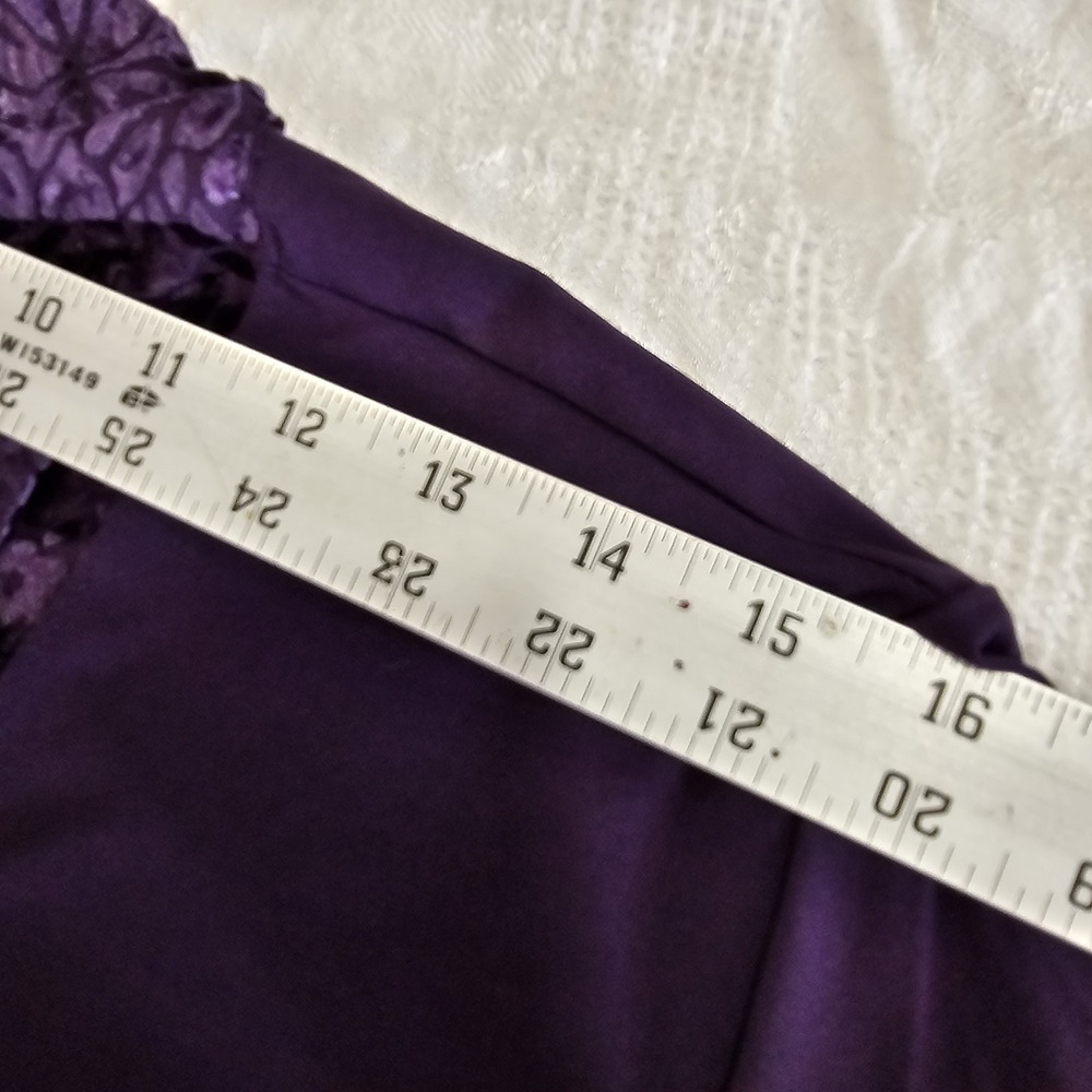 Christopher & Banks Purple Open Front Cardigan L NWT Burnout Velvet Trim Long Sl - Picture 11 of 14